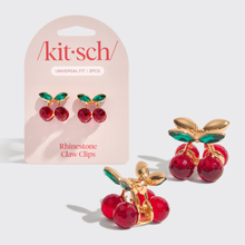 Carica l&#39;immagine nel visualizzatore di Gallery, Kitsch - Fermagli Ciliegie Strass
