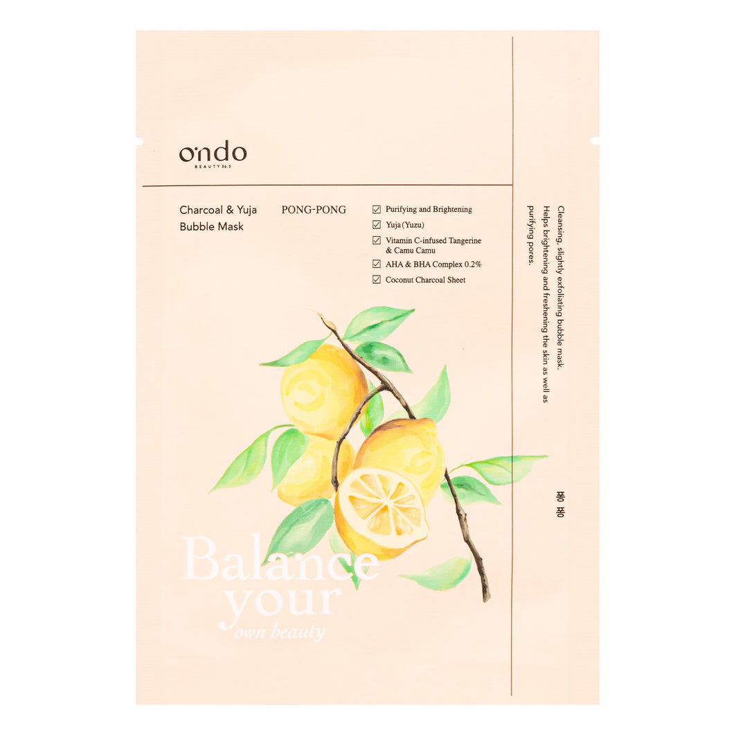 Ondo - Charcoal & Yuja Bubble Maschera Pong-pong