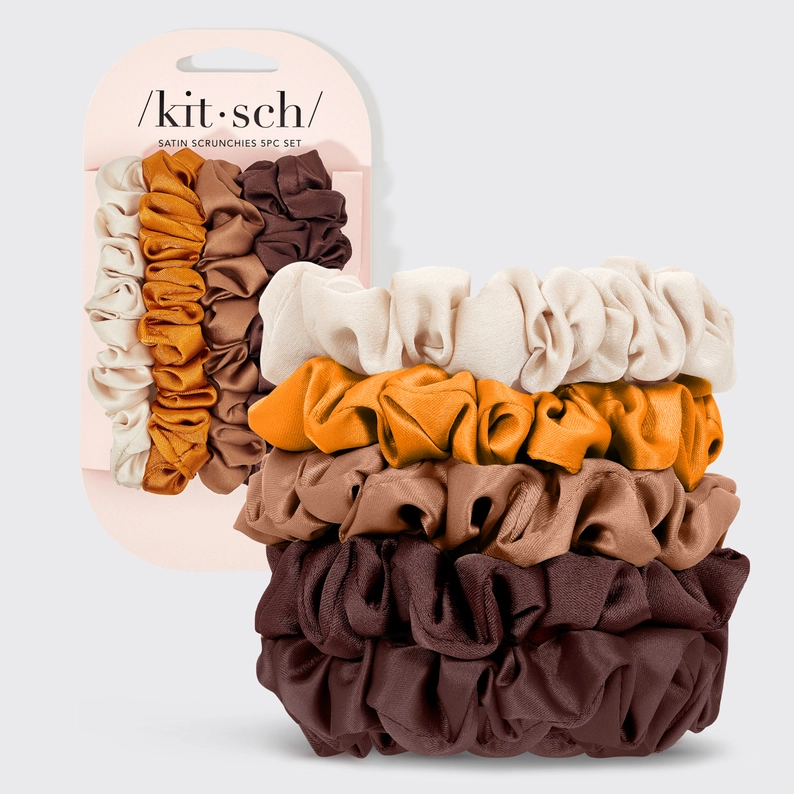 Kitsch - Ultra Petite Satine Scrunchies - 5pz Autumn Vibes